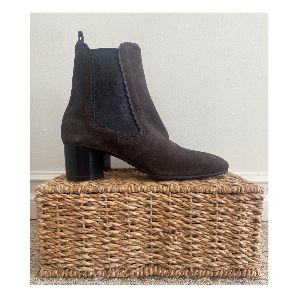 Homers Artisan Brown Suede Heeled Ankle Boot